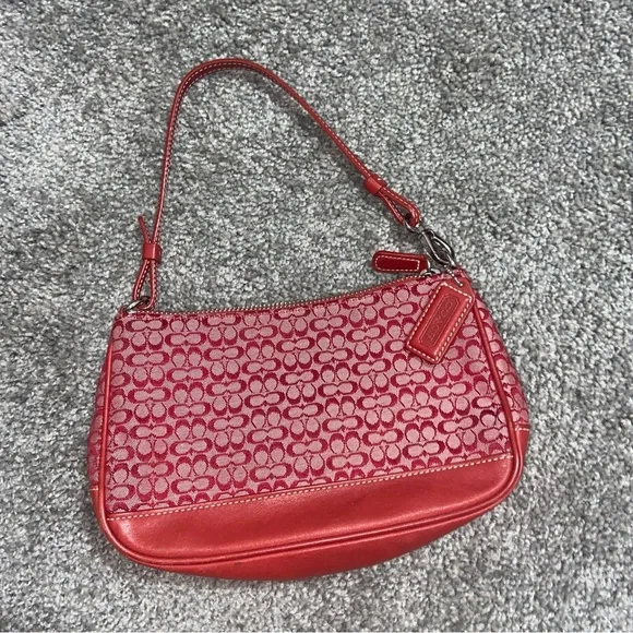 Coach | Bags | Vintage Red Monogram Coach Shoulder Bag
